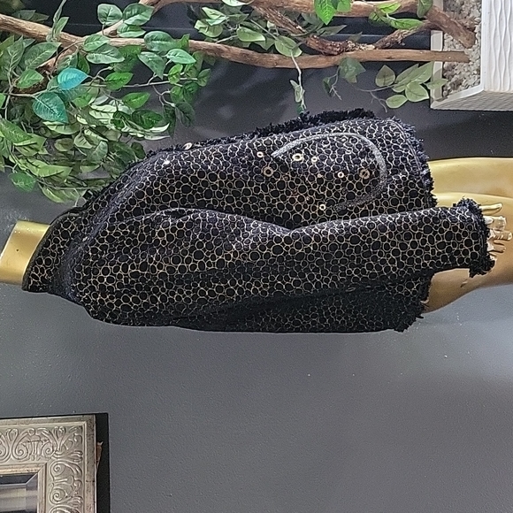 VintageYak Magik Gold & Black Elegant Reversible Open Blazer Jacket Size L - Picture 5 of 13